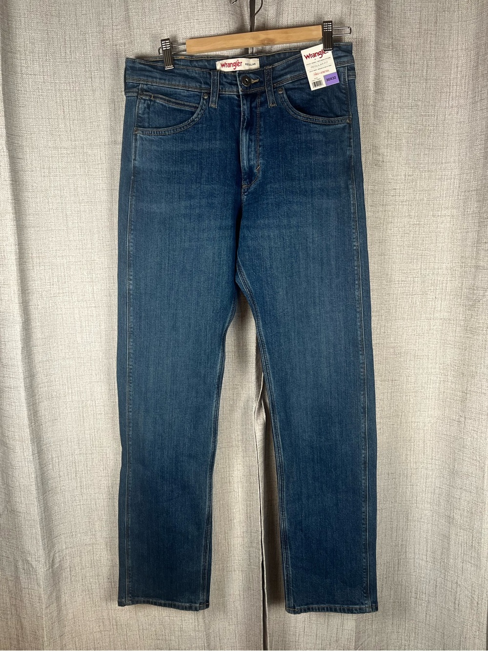 WRANGLER Regular High-Rise Straight Leg Jeans Dark Wash Women's 30x32 NWT